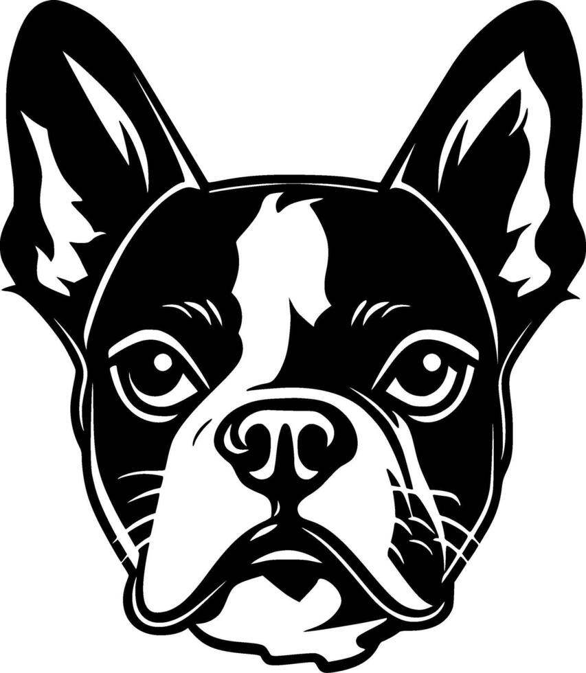 boston terrier, minimalistisk och enkel silhuett - illustration vektor