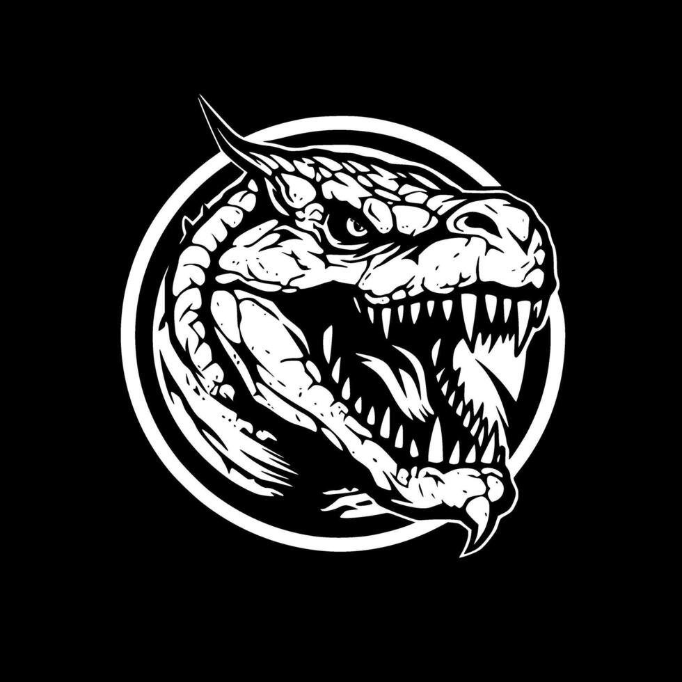 alligator, svart och vit illustration vektor