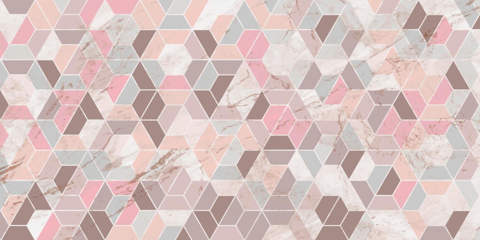 geometriska mönster rosa bakgrund med marmor textur vektor