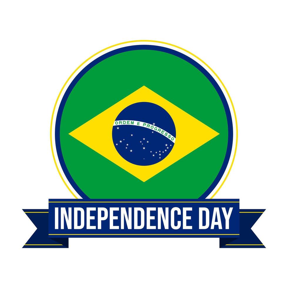 Brasilien oberoende dag klistermärke vektor