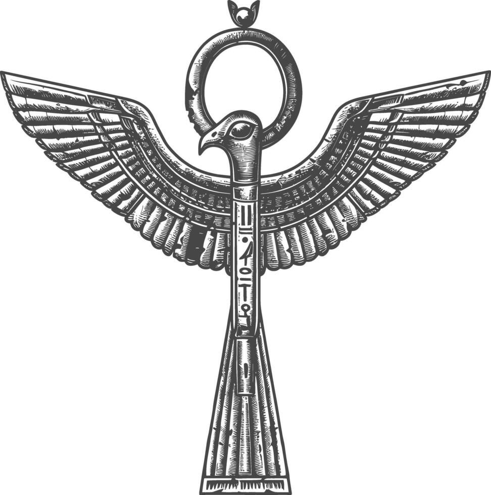 Single uralt Ägypten Hieroglyphe einer Symbol Bild mit alt Gravur Stil vektor