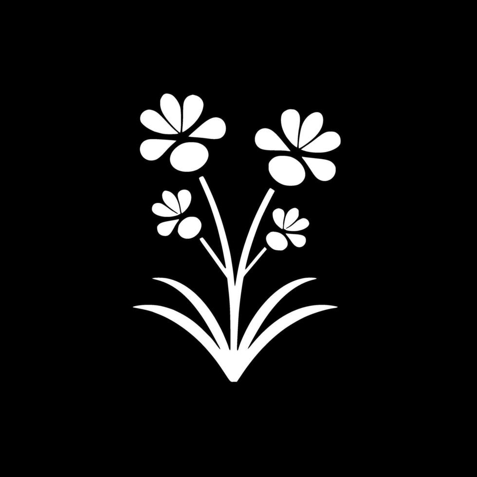 blommor, minimalistisk och enkel silhuett - illustration vektor