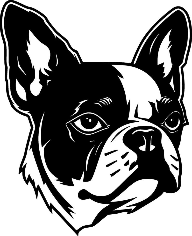 boston terrier - minimalistisk och platt logotyp - illustration vektor