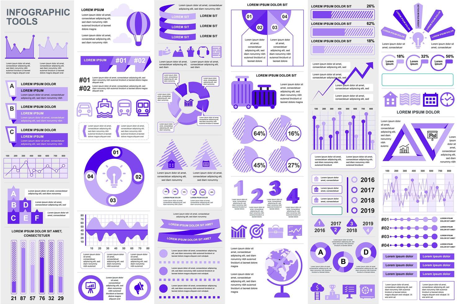 bunt infographic element data visualisering vektor formgivningsmall. mega set. kan användas för steg, affärsprocesser, arbetsflöde, diagram, flödesschemakoncept, tidslinje, ikoner, infografik.