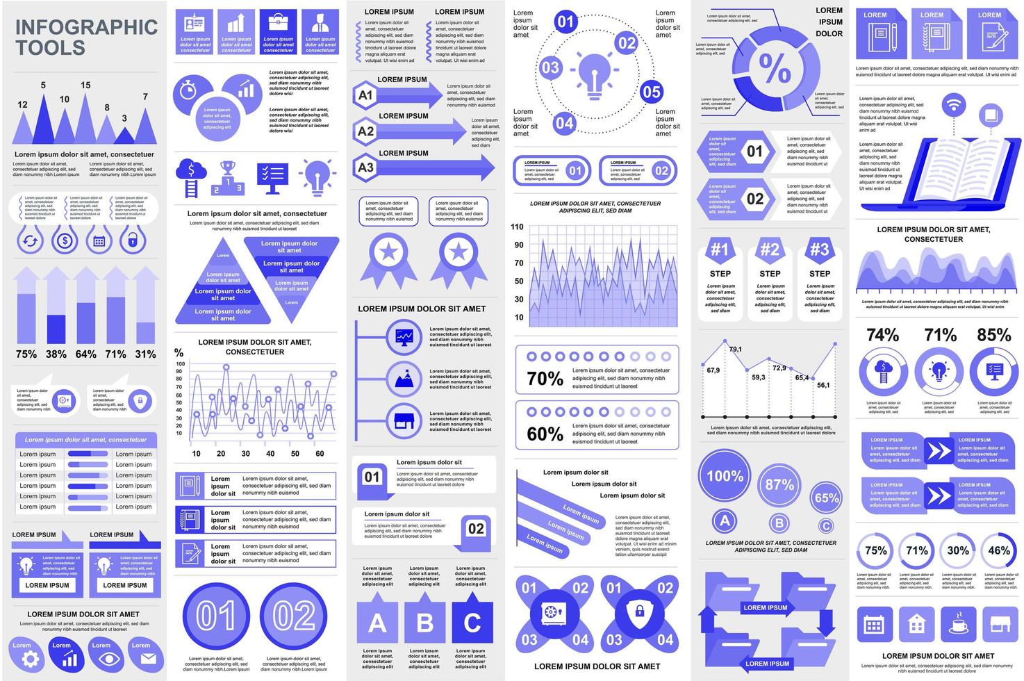 bunt infographic element data visualisering vektor formgivningsmall. mega set. kan användas för steg, affärsprocesser, arbetsflöde, diagram, flödesschemakoncept, tidslinje, ikoner, infografik.