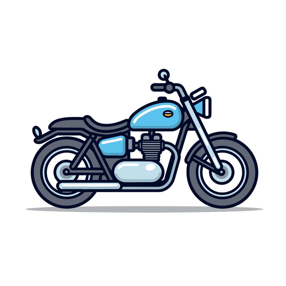 modern blå motorcykel ikon design platt vektor