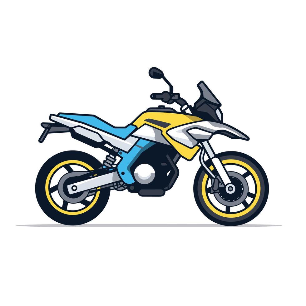 modern Blau Motorrad Symbol Design eben Design vektor