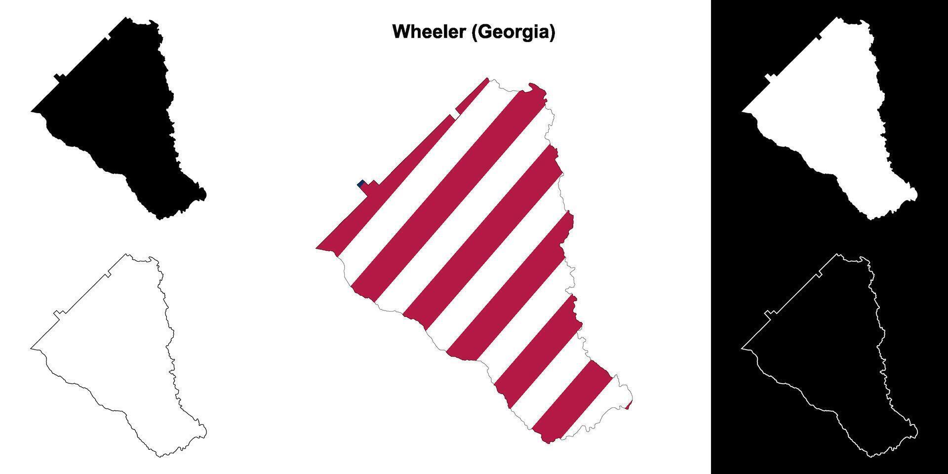 Wheeler Bezirk, Georgia Gliederung Karte einstellen vektor
