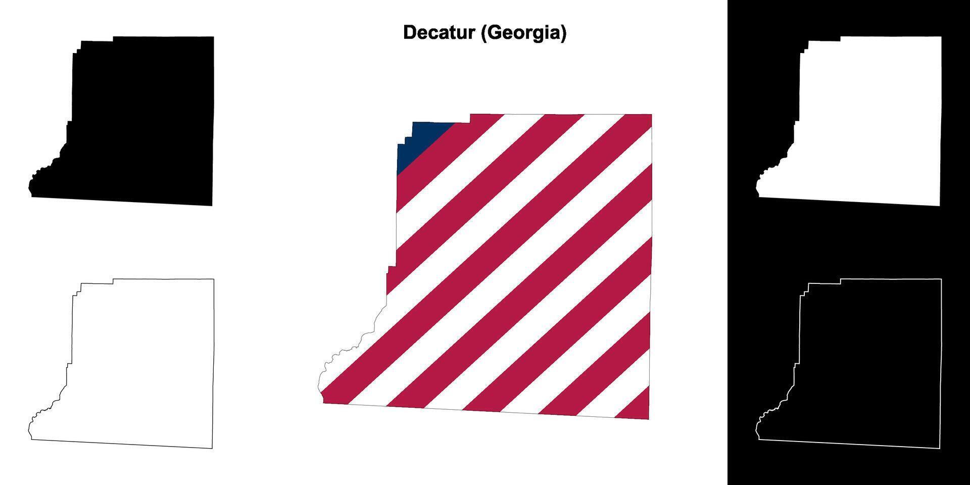 Dezember Bezirk, Georgia Gliederung Karte einstellen vektor