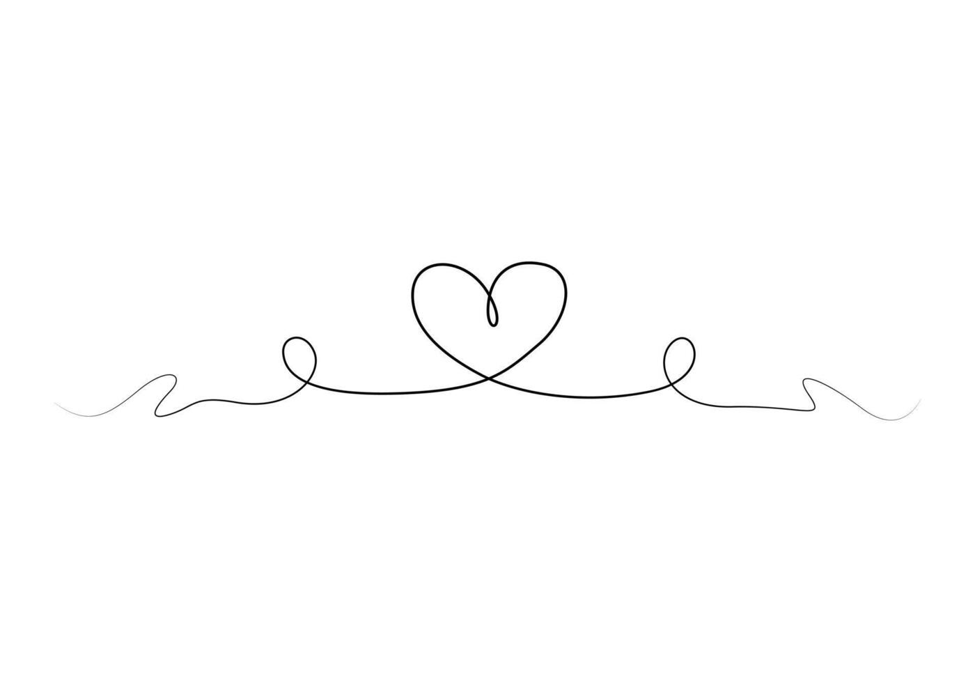 Herzen kontinuierlich Single Linie Zeichnung Valentinsgrüße Tag Digital Illustration vektor
