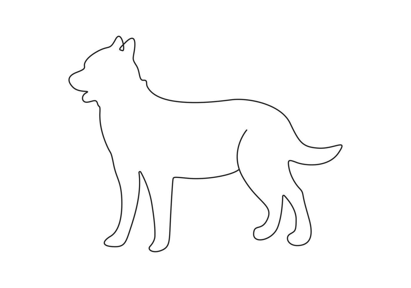 kontinuierlich Single Linie Zeichnung von süß Hund Prämie Illustration vektor