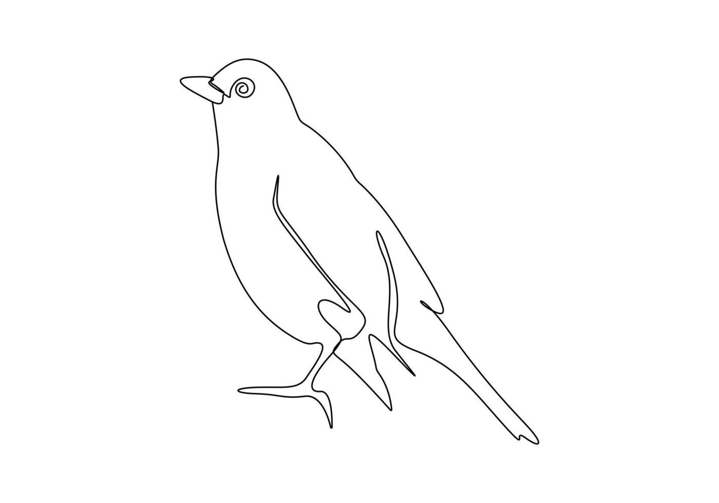 fågel enda linje teckning digital illustration vektor