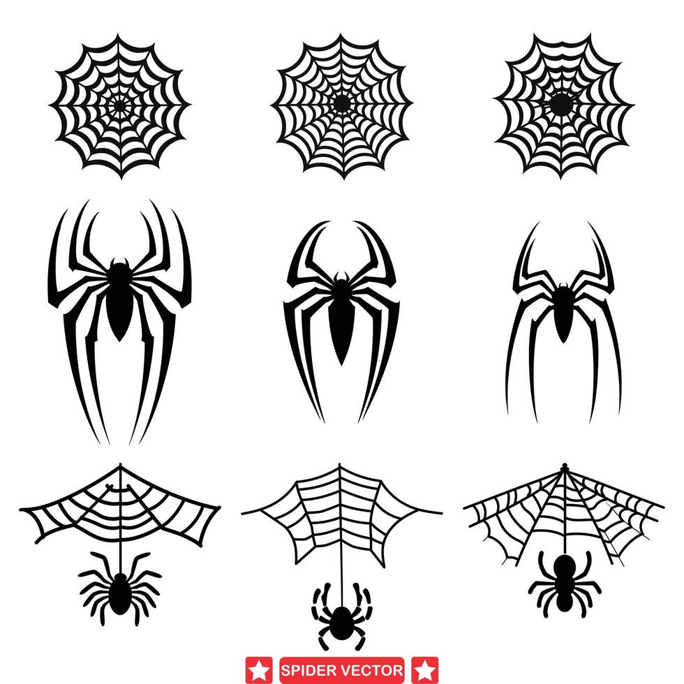 gespenstisch Spinne Silhouetten perfekt zum Halloween Dekorationen vektor