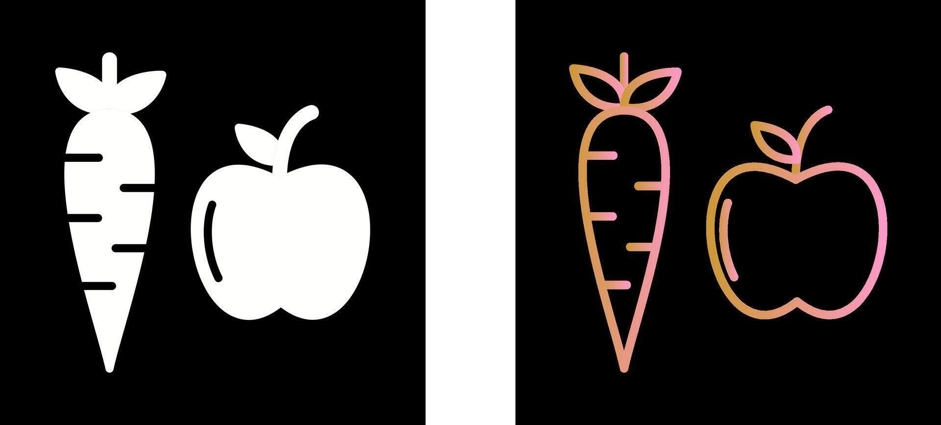 Früchte und Gemüse Symbol Design vektor