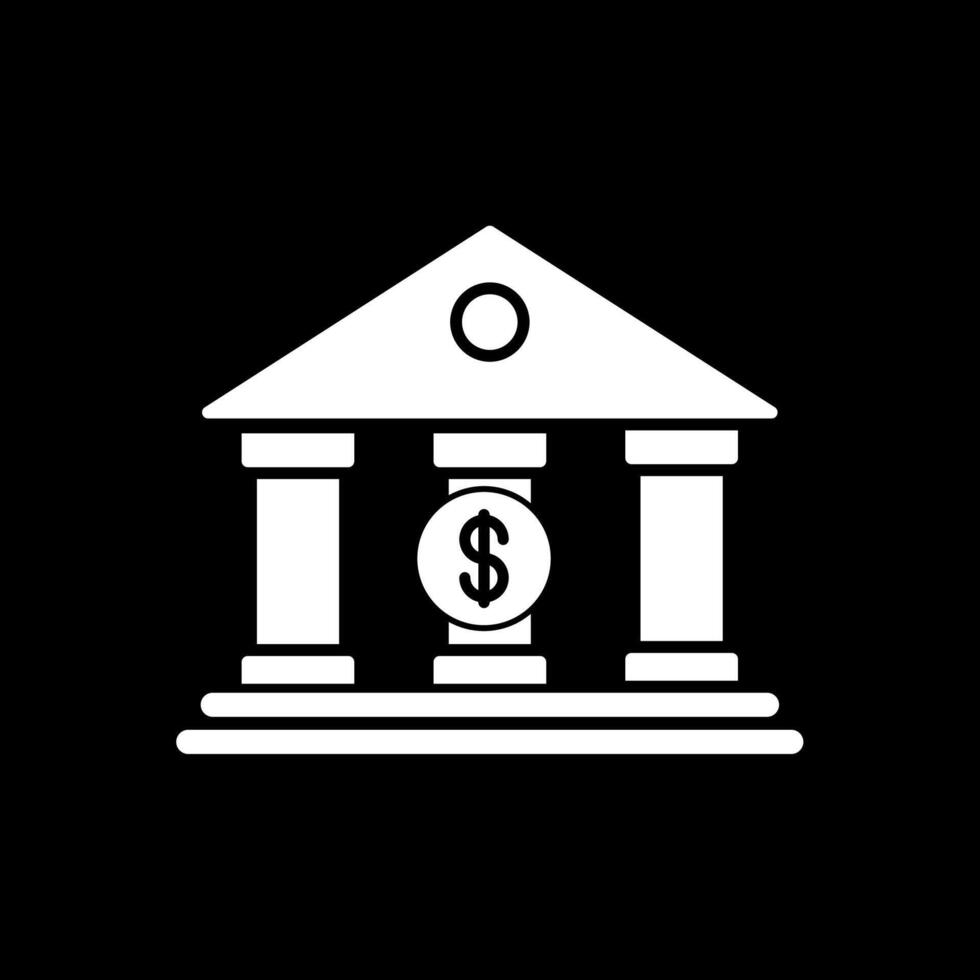 Bank-Glyphe invertiertes Symbol vektor