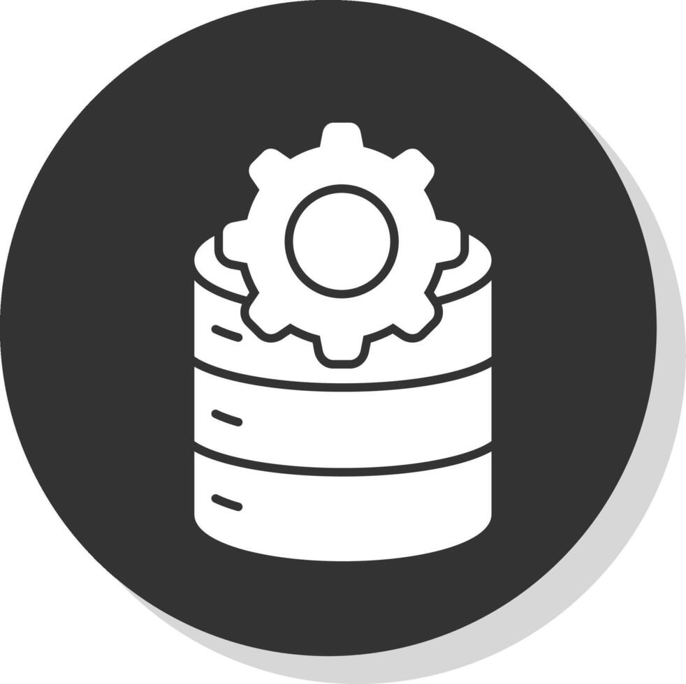 databas förvaltning glyf grå cirkel ikon vektor