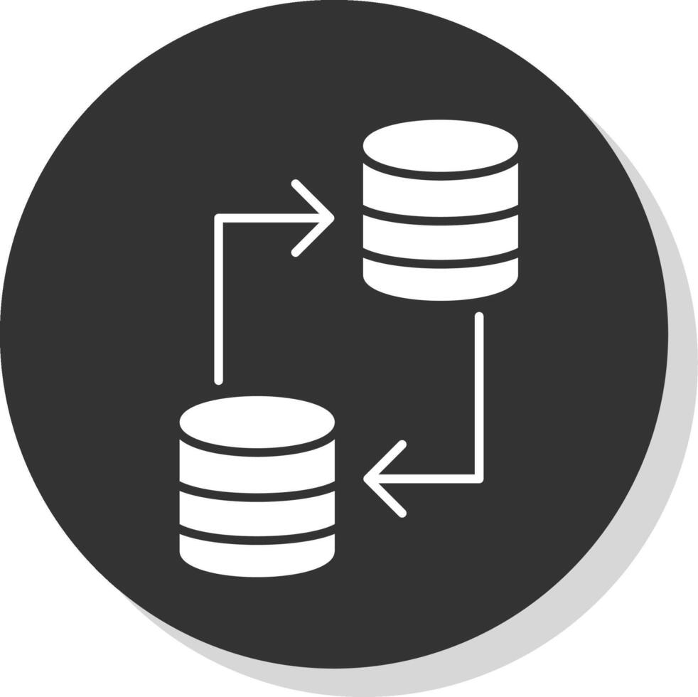 Daten Transfer Glyphe grau Kreis Symbol vektor