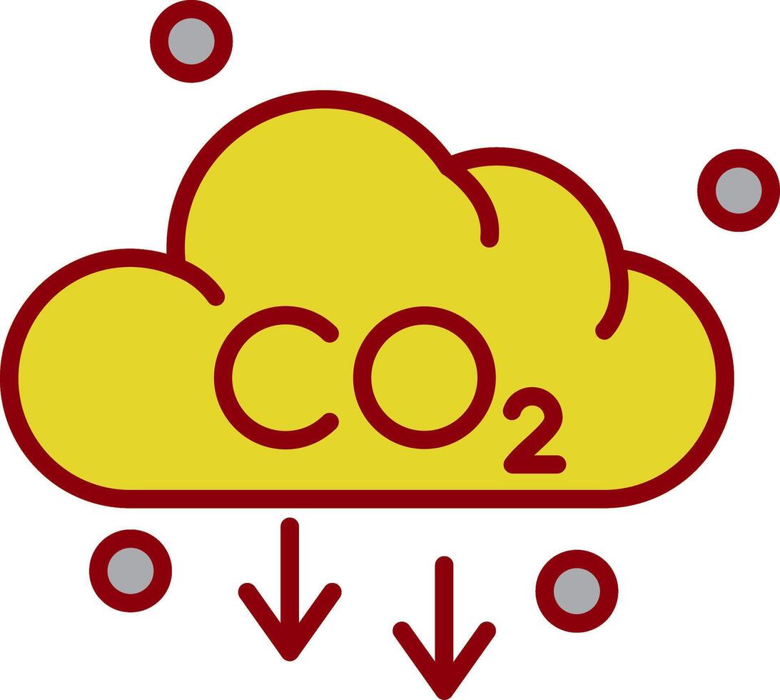 CO2-Linie zweifarbiges Symbol vektor