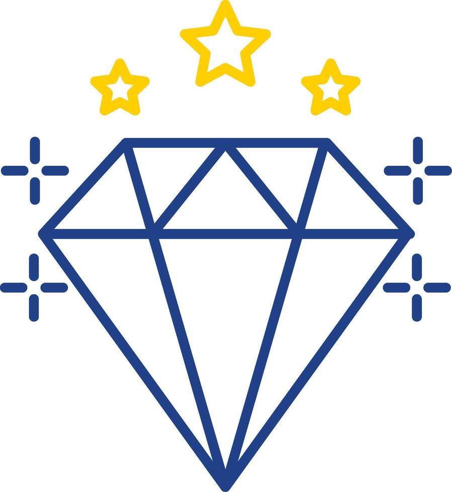 Diamantlinie zweifarbiges Symbol vektor