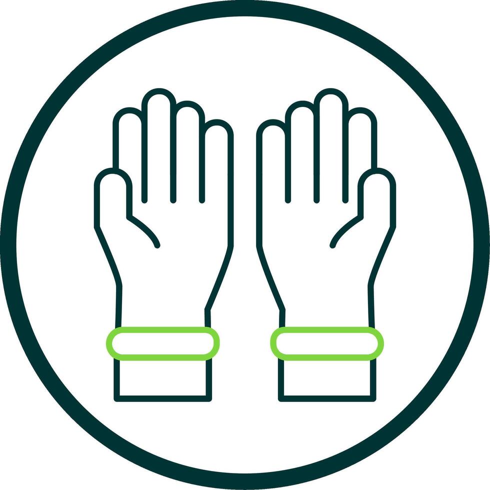 schützend Handschuhe Linie Kreis Symbol vektor