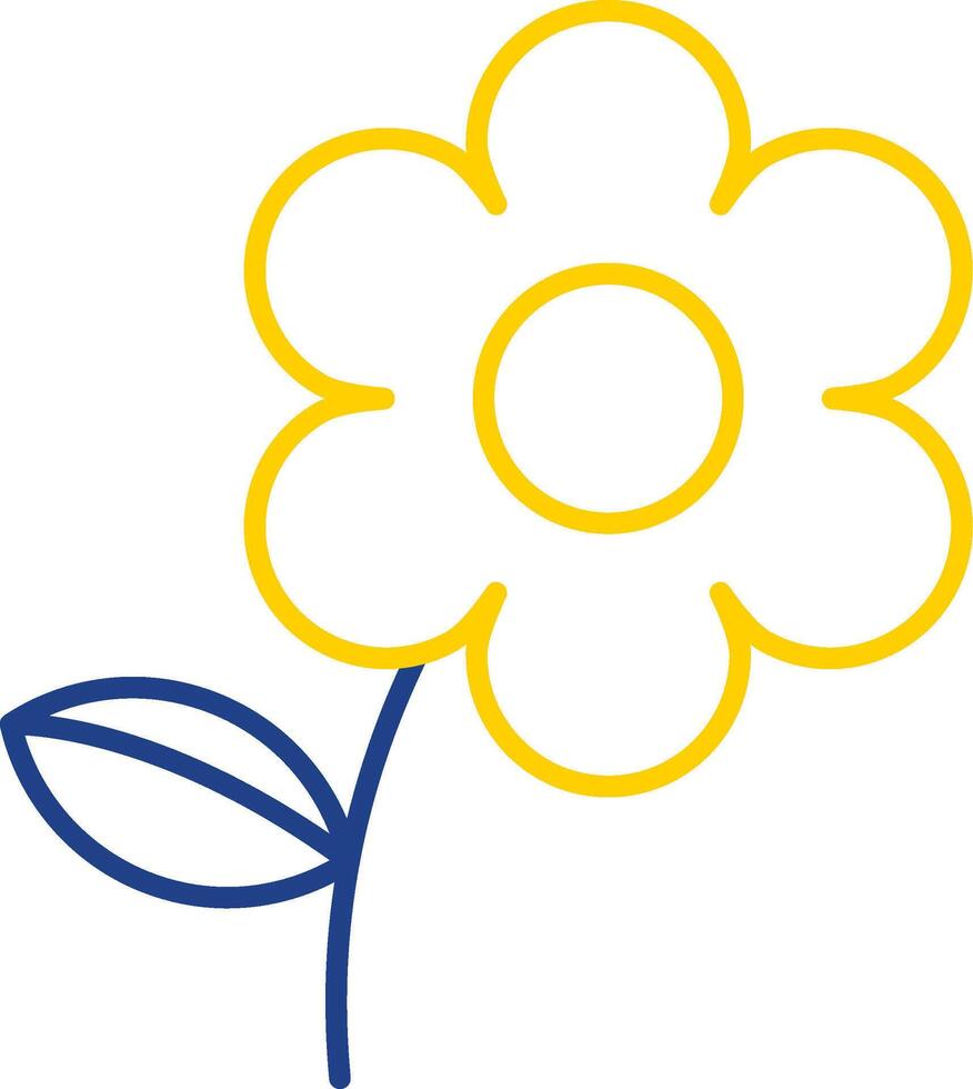 Blumenstraußlinie zweifarbiges Symbol vektor