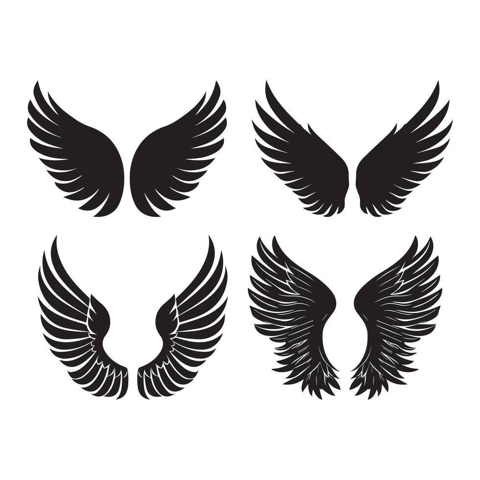 abstrakt Engel Flügel Symbole Pack Design Vorlage vektor