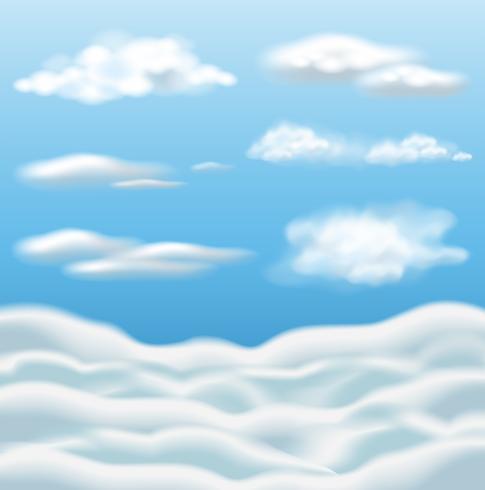Blå himmel med moln vektor