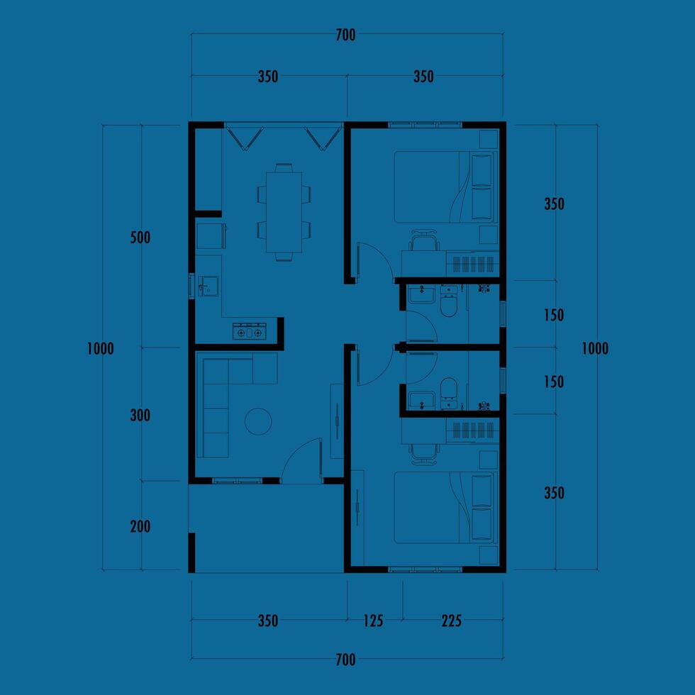 Fußboden planen Entwurf, Zahl von das notieren skizzieren von das Konstruktion und das industriell Skelett von das Struktur und Maße. eps 10. vektor