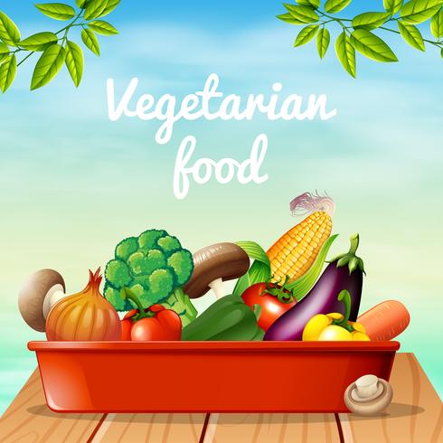 Plakatgestaltung mit vegetarischem Essen vektor