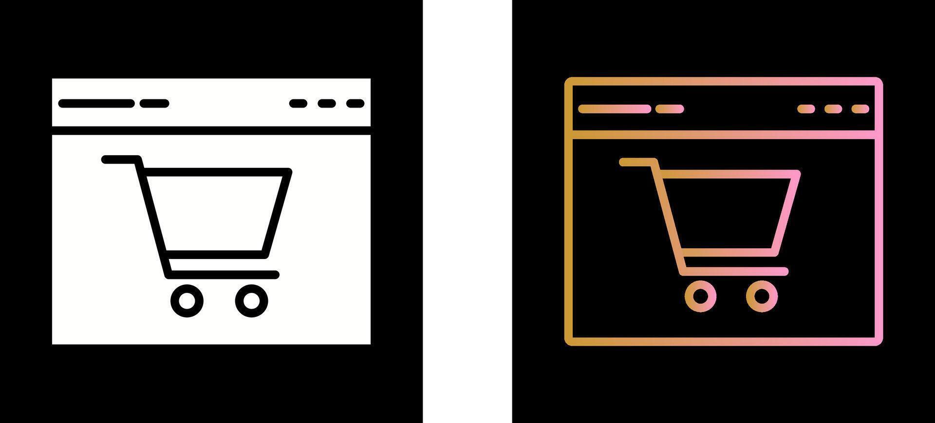 E-Commerce Webseite Symbol Design vektor