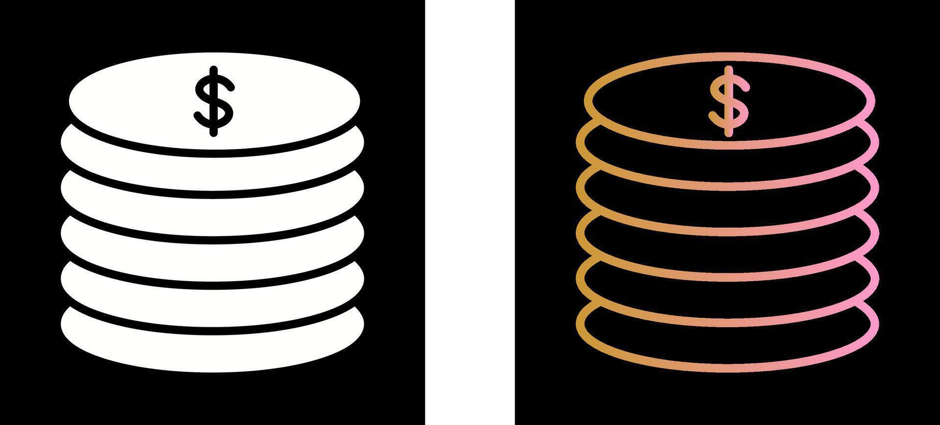 stack av mynt ikon design vektor