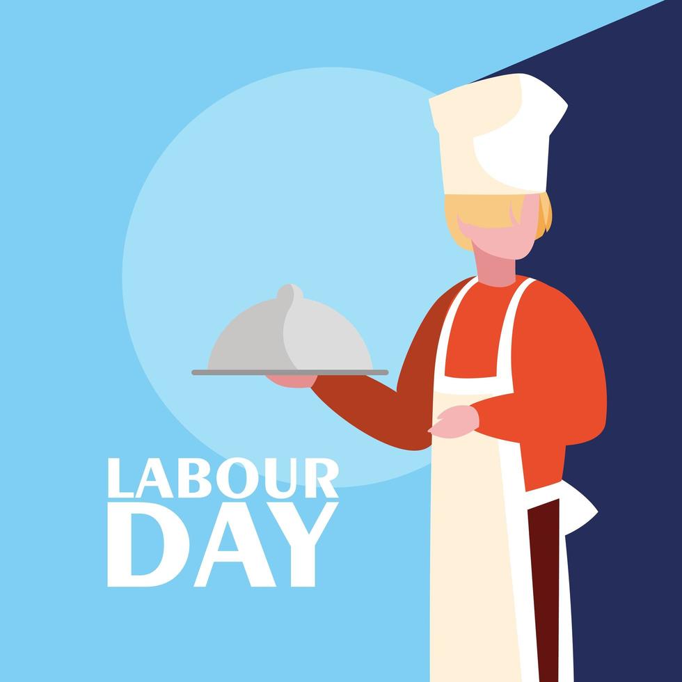 Labour Day-firande med professionell kock vektor