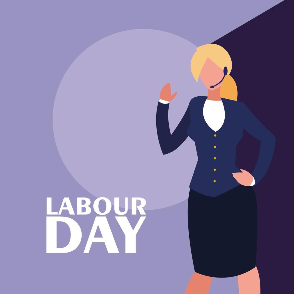 Labor Day firande med affärskvinna vektor