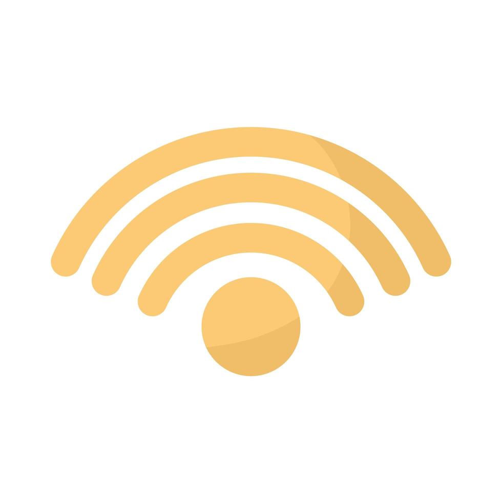 wifi-symbol med gul färg på en vit bakgrund vektor