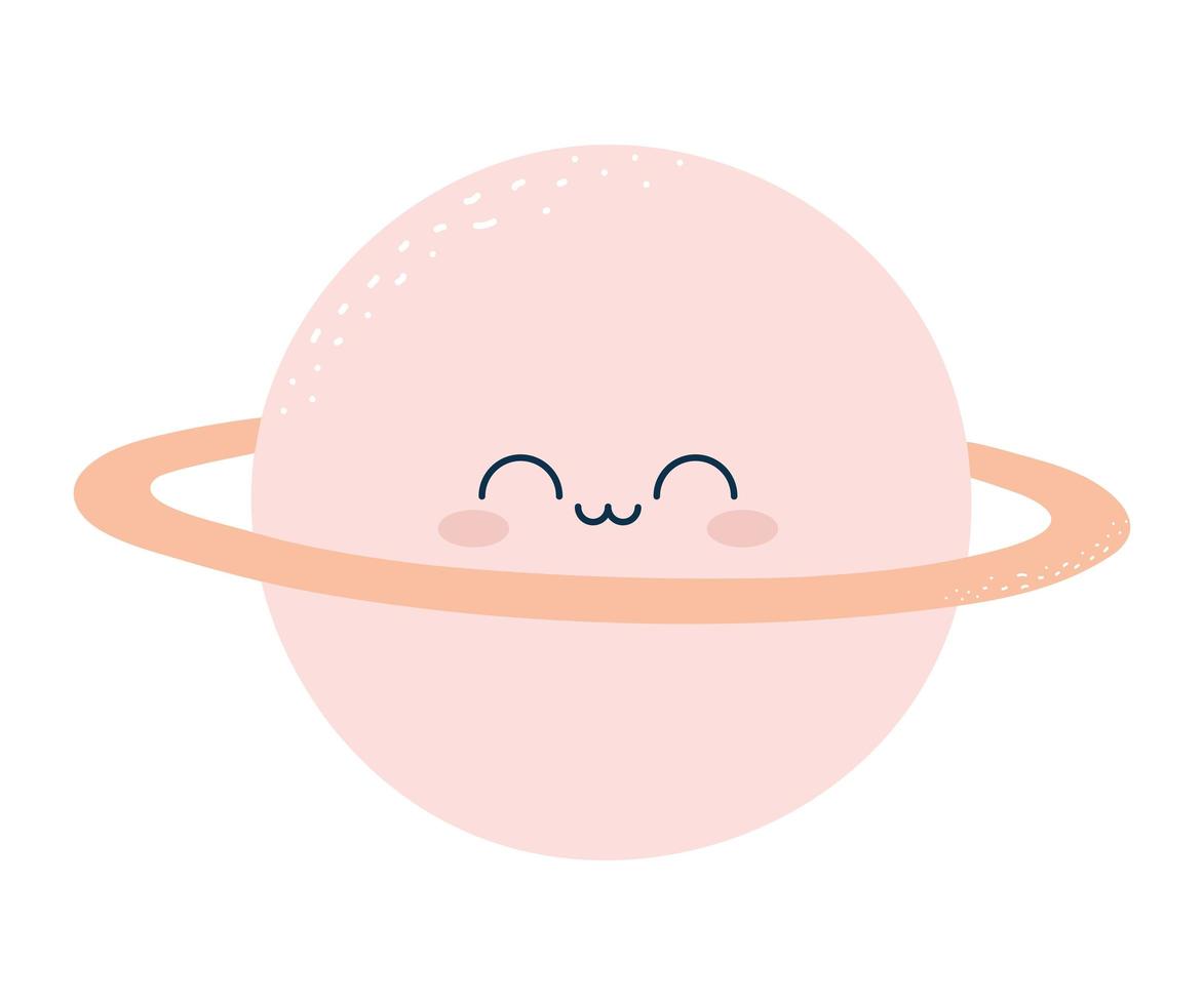 süßer rosa Saturn vektor