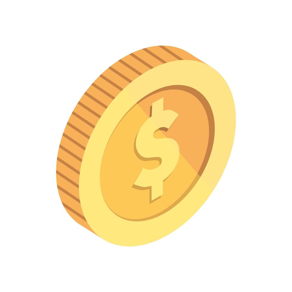 mynt pengar kontanter isolerade ikon vektor