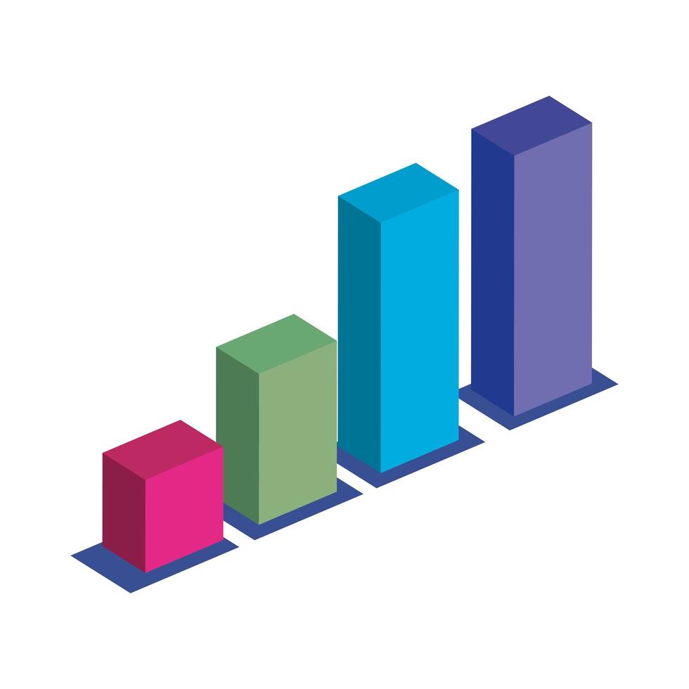 staplar statistisk graf isolerad ikon vektor
