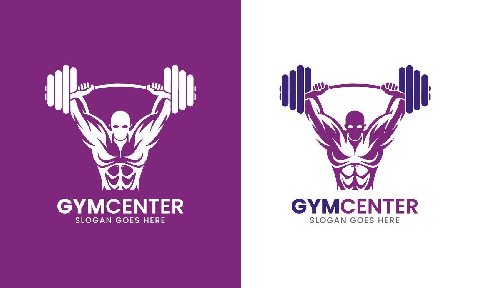 Gym kropp byggnad logotyp ikon vektor