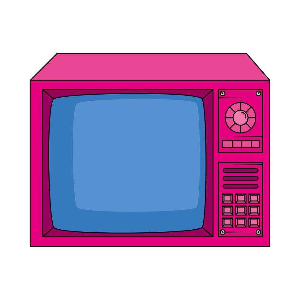 tv neunziger jahre retro-stil isolierte ikone vektor