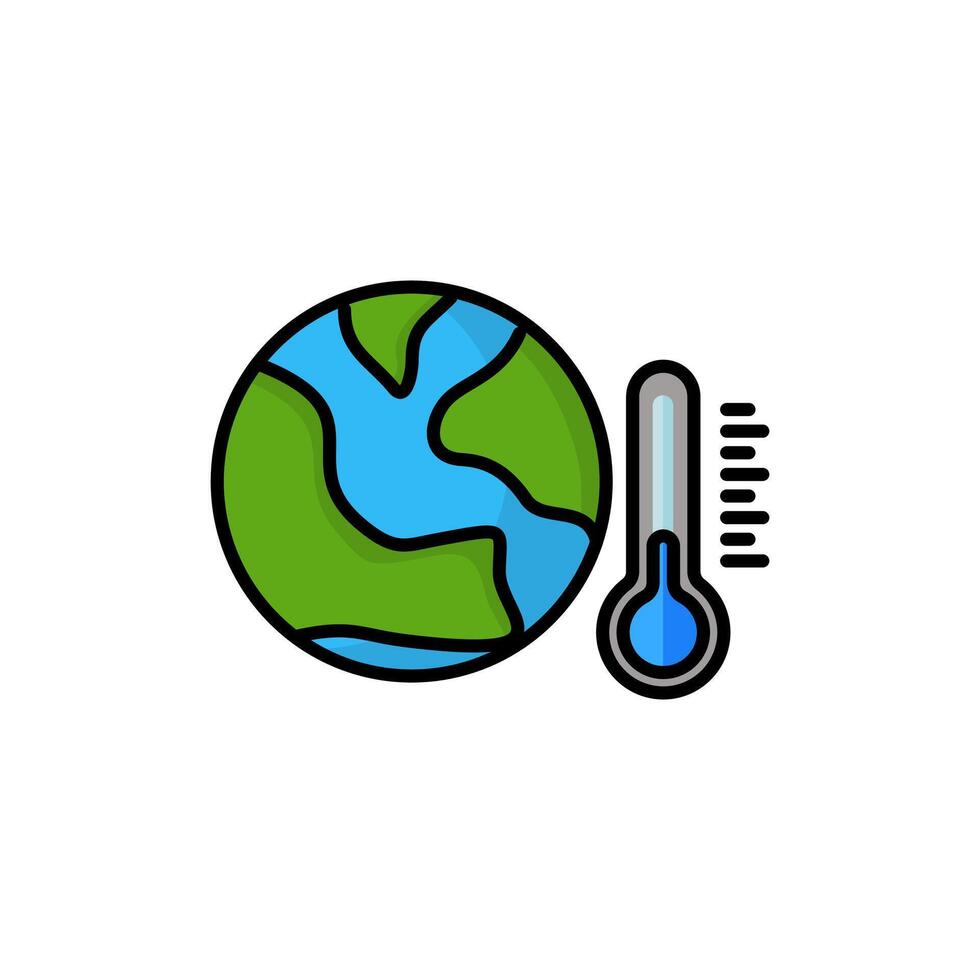 global temperatur släppa ikon, global kyl- vektor