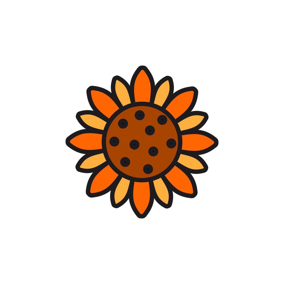 Sonnenblume Symbol, Sommer- Blume . vektor