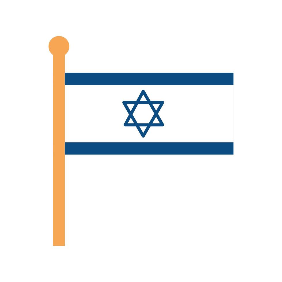flagga israel patriotisk isolerad ikon vektor