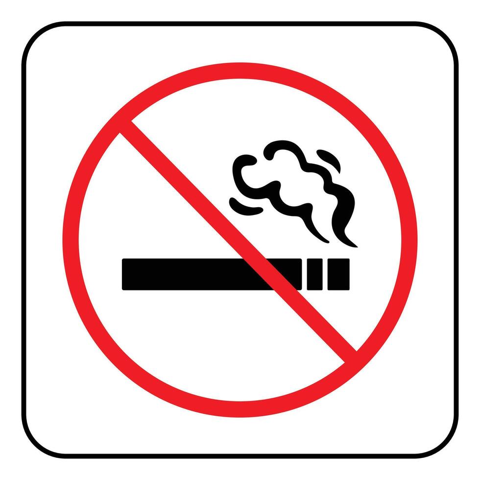 Nein Rauchen Bereich Zeichen Alter Regel mit rot Kreuz Warnung Kreis. Zigarette Rauch nicht erlaubt Illustration Silhouette Poster isoliert auf Weiß Platz Hintergrund. vektor