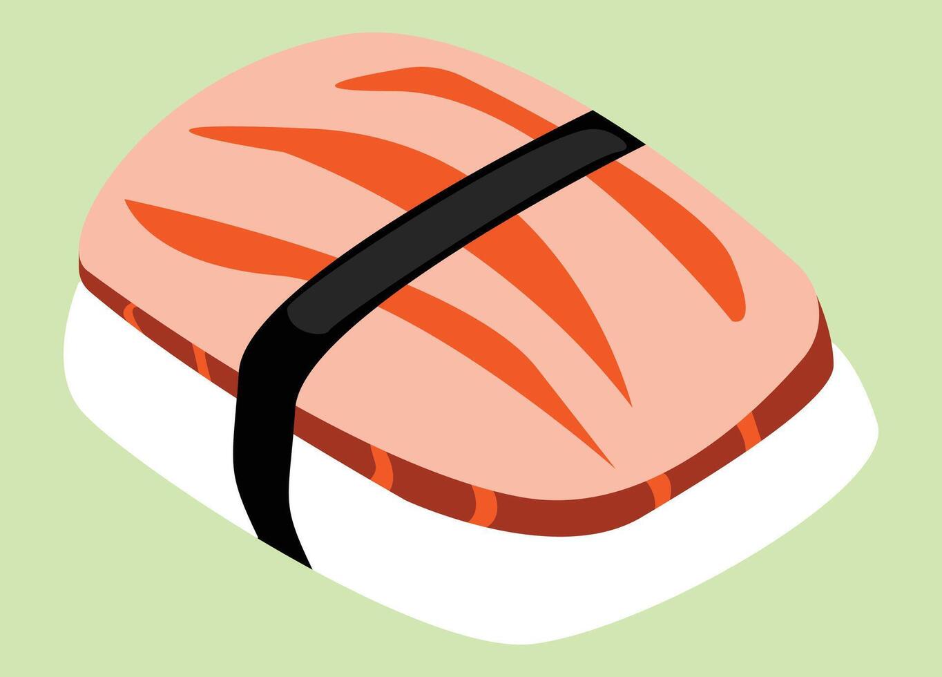 Sushi, kani Sushi, japanisch Essen, asiatisch Essen, Fisch und Reis, Sushi Illustration, japanisch Essen Logo und Zeichen und Schild, Weiß und braun und schwarz Farben, geeignet zum Meeresfrüchte Restaurants Plakate vektor