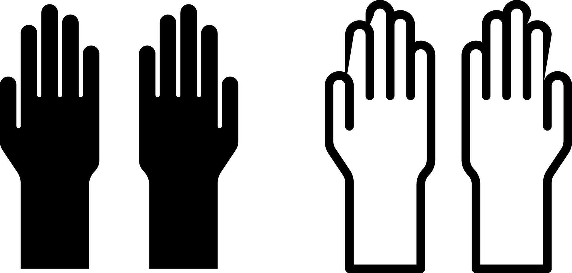 medizinisch Handschuhe Symbol, Zeichen, oder Symbol im Glyphe und Linie Stil isoliert auf transparent Hintergrund. Illustration vektor