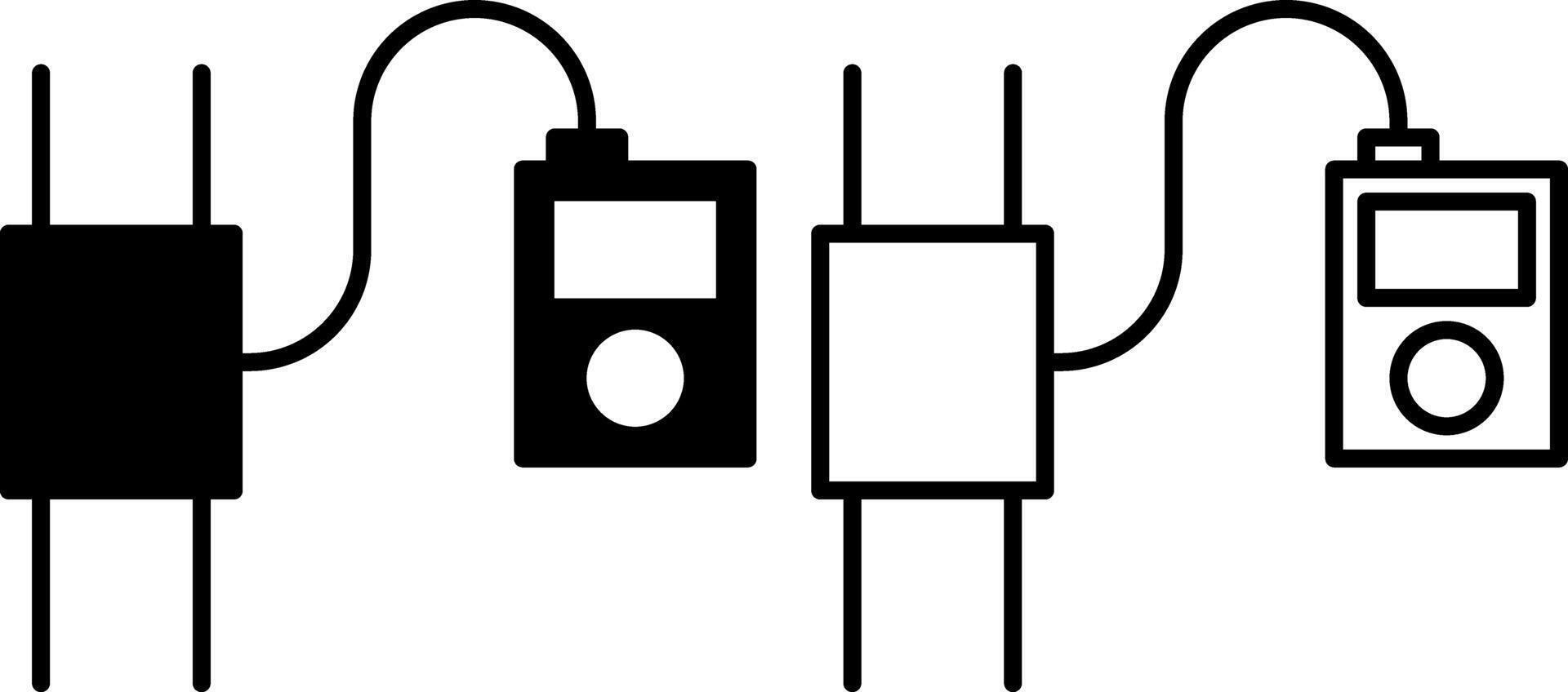 blod tryck manschett ikon, tecken, eller symbol i glyf och linje stil isolerat på transparent bakgrund. illustration vektor