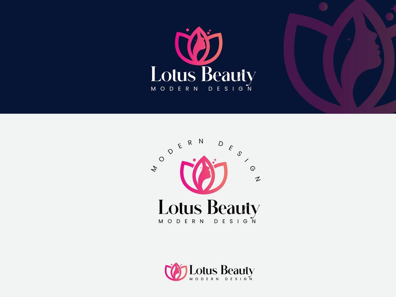 Lotus Schönheit Salon Logo Design mit Rosa Gradient Farbe vektor