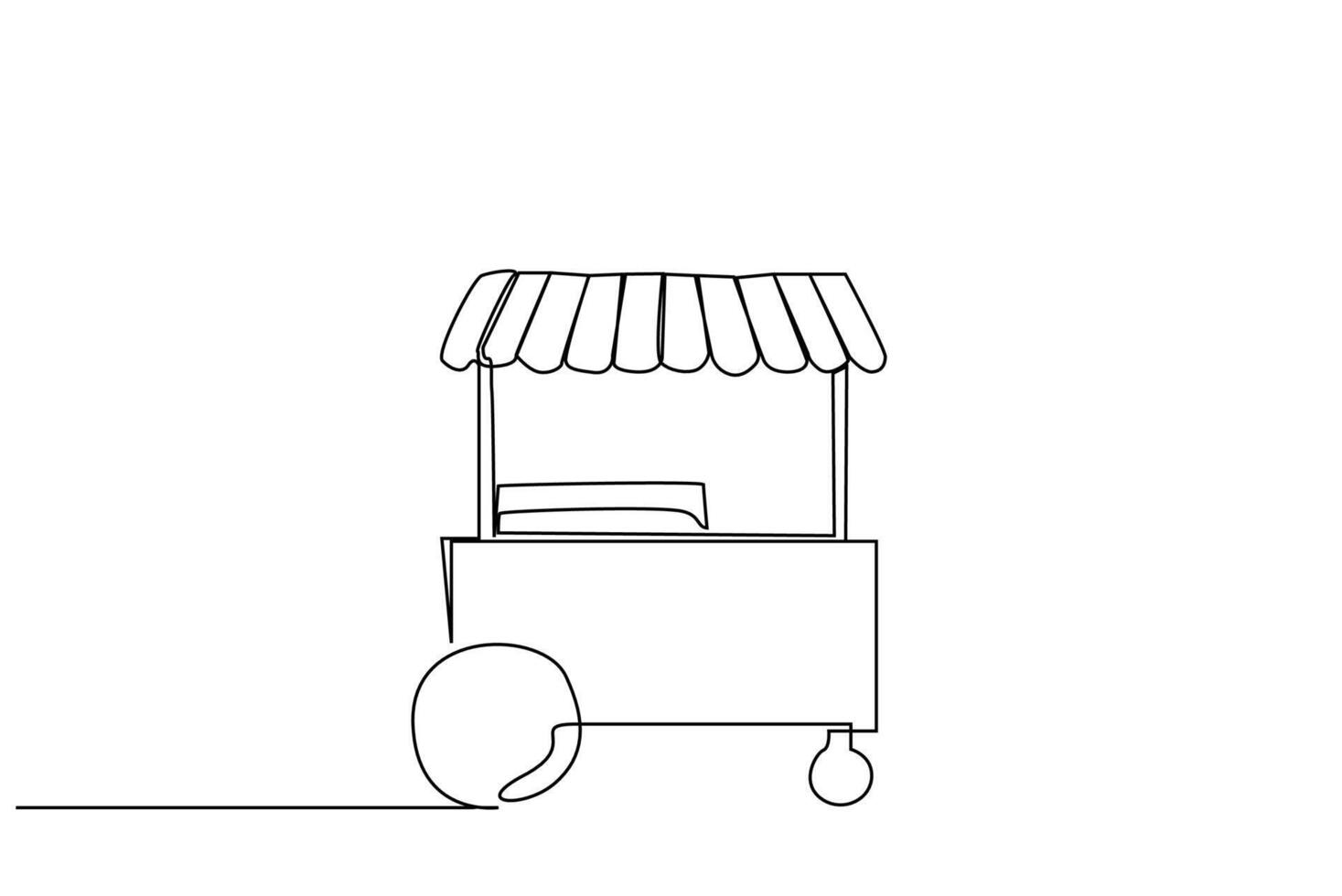 gata små affär bärbar klassisk traditionell fordon mat dryck disken ett linje konst design vektor