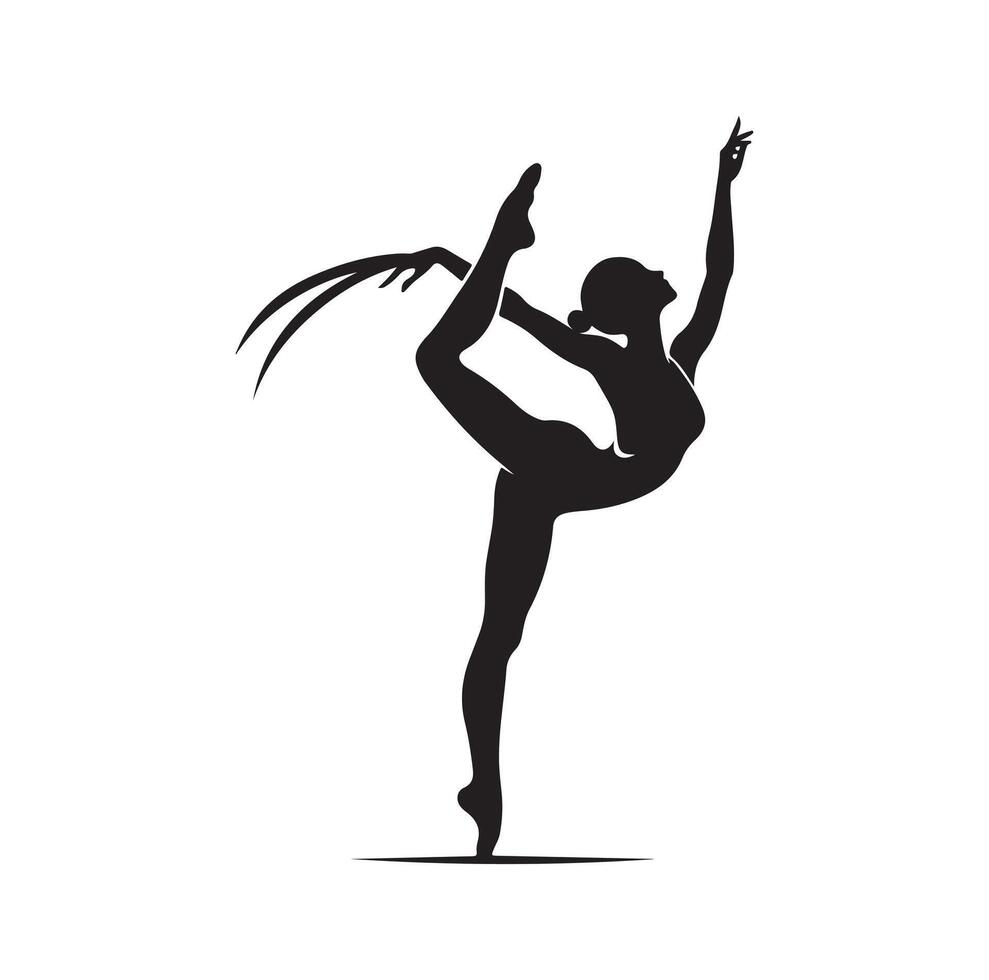 gymnastik kvinna silhuett illustration uppsättning vektor
