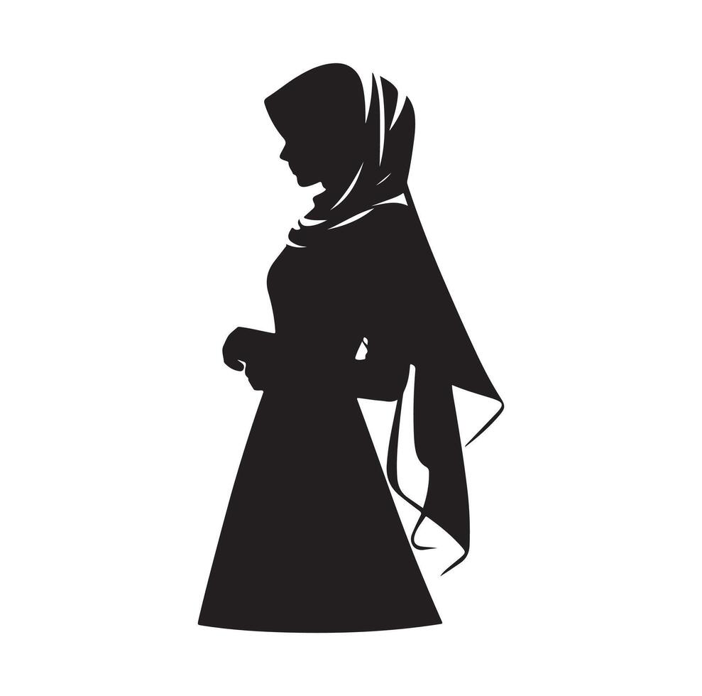 hijab stil mode stående illustration design vektor